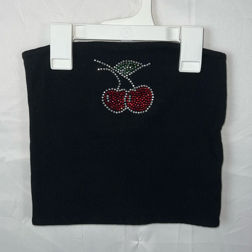 Cherry Rhinestone Tube Top Size XS
